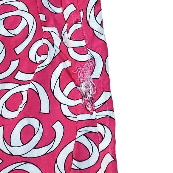 Vtg Esprit Sz S Pink Retro White Swirl 80s Pattern Button Up Down Blouse - Picture 5 of 11